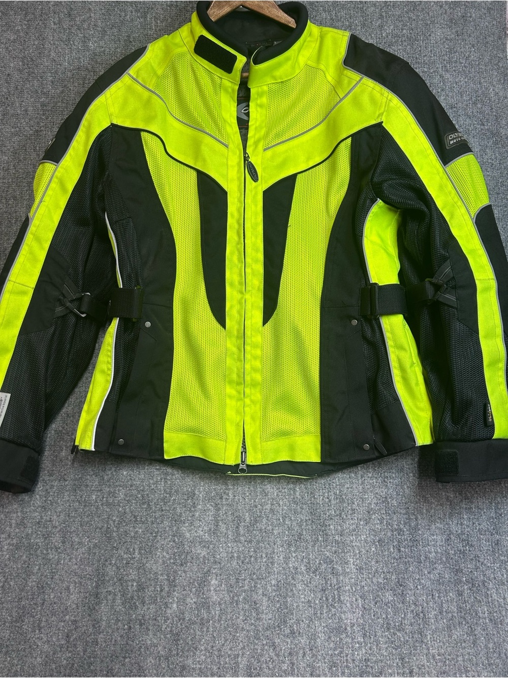 Men's High-Visibility Performance Motorcycle Jacket - Neon Yellow & Black